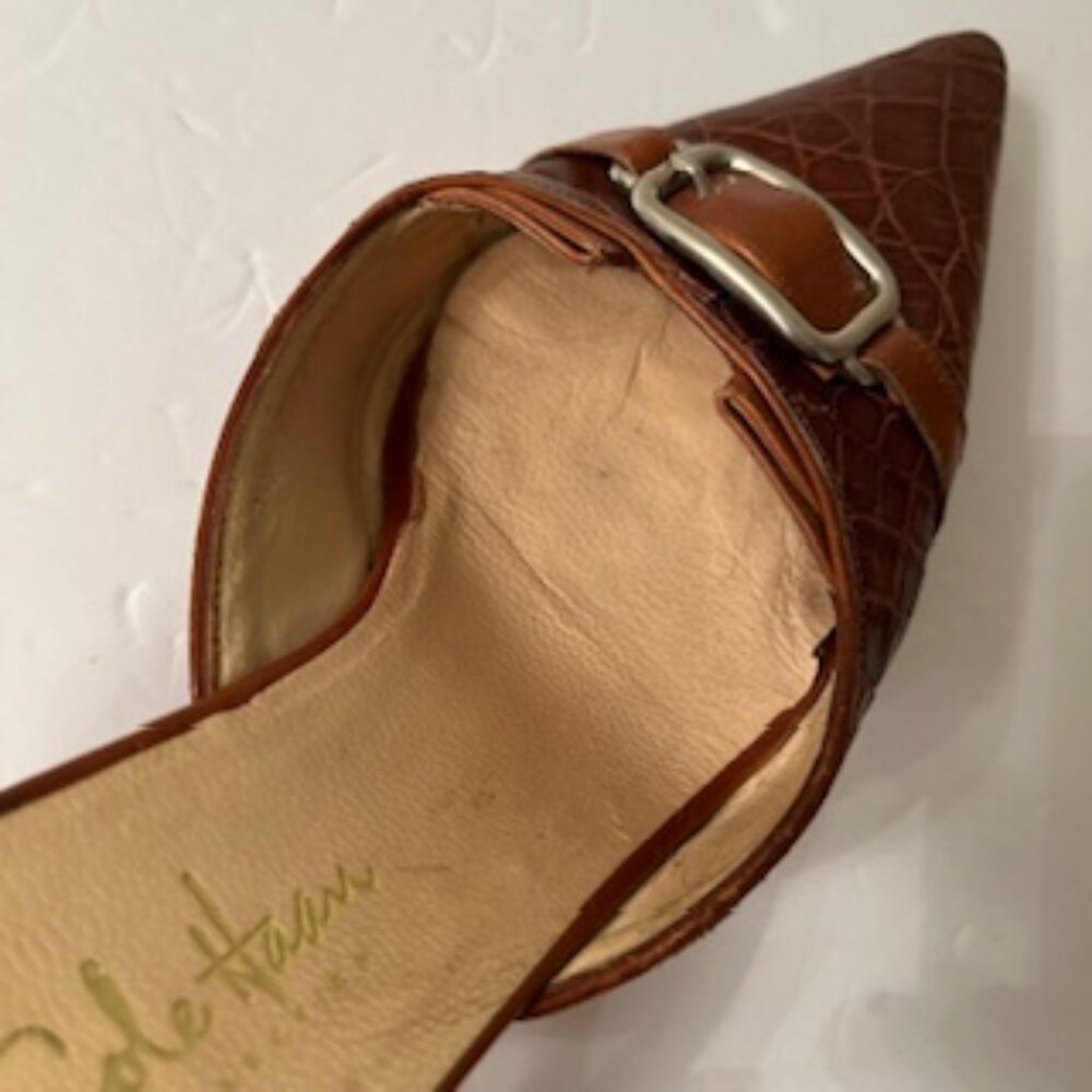 Vintage Cole Haan Collection Brown Slide Leather Mule, Made in Italy - Picture 6 of 7